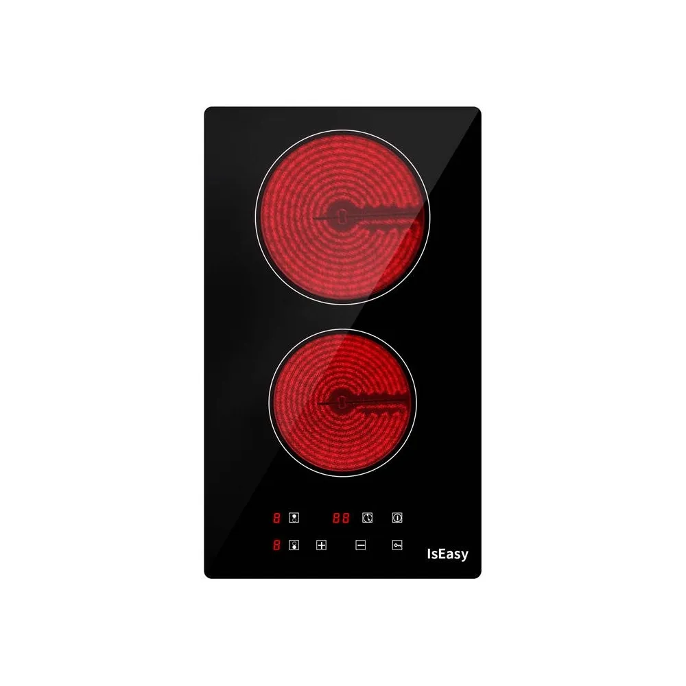 Placa Vitrocerâmica T2V-01M 2 Zonas 3000W (Preto) - ISEASY