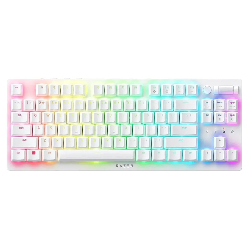 Teclado Mecânico Razer DeathStalker V2 Pro RGB TKL Wireless/Bluetooth Optical Switch (Red) US Branco