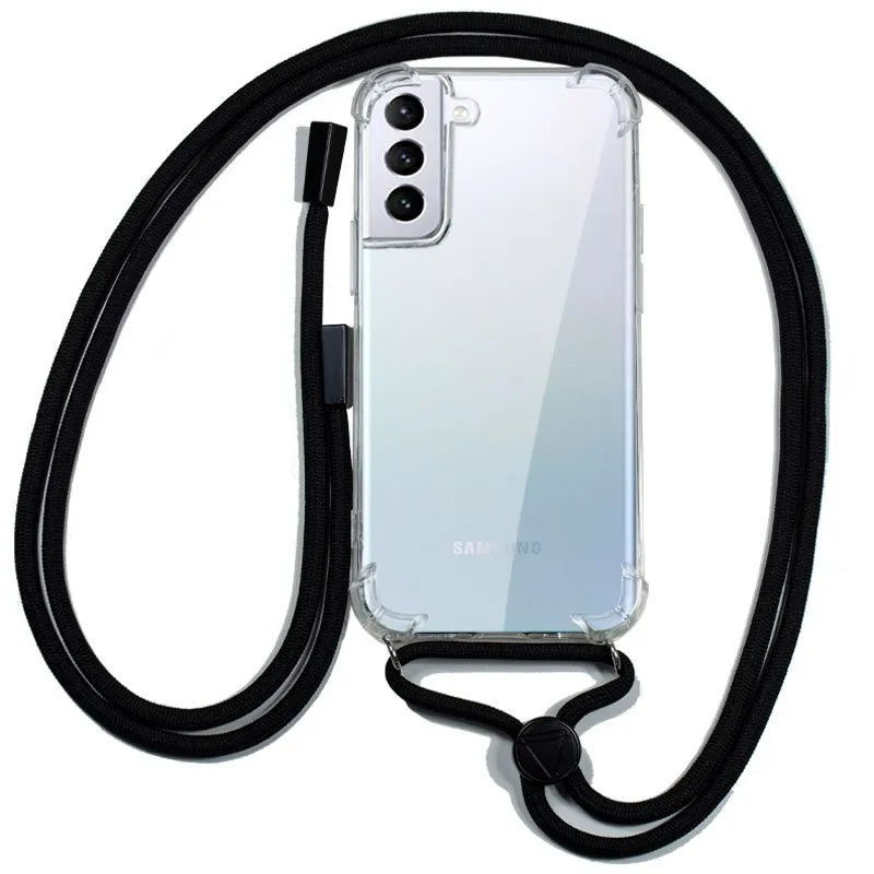Cool Capa Transparente com Cordão Liso para Samsung Galaxy S21 Plus