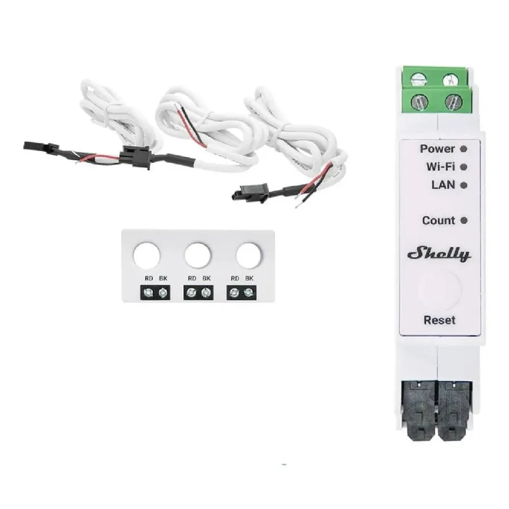 Módulo Medidor Consumo Trifásico Shelly Pro 3EM-3CT63