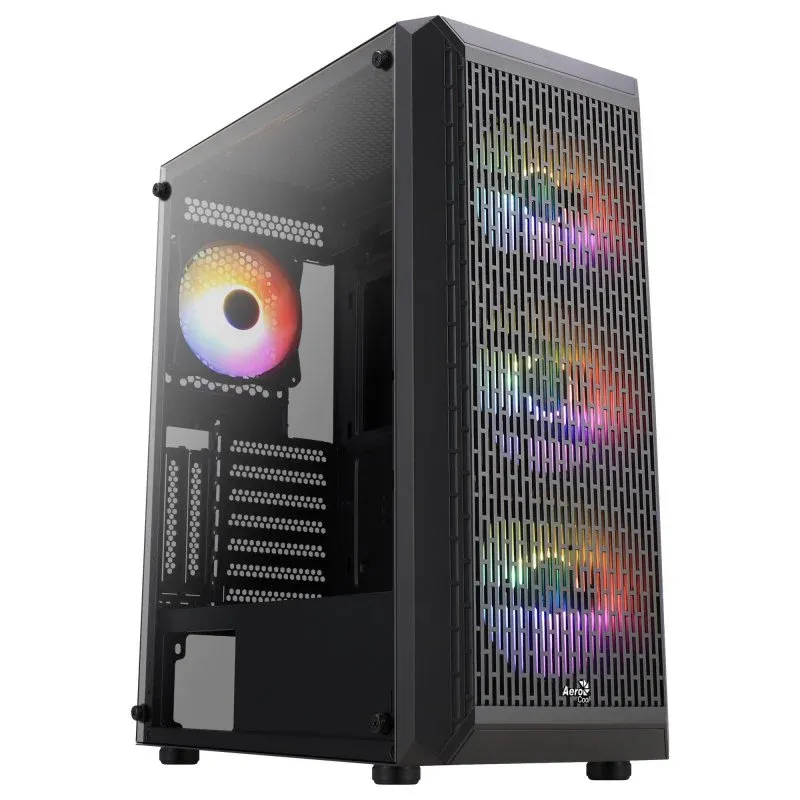 Caixa de Computador Aerocool BEAMBKV2 FRGB Vidro Temperado USB 3.0 Preta