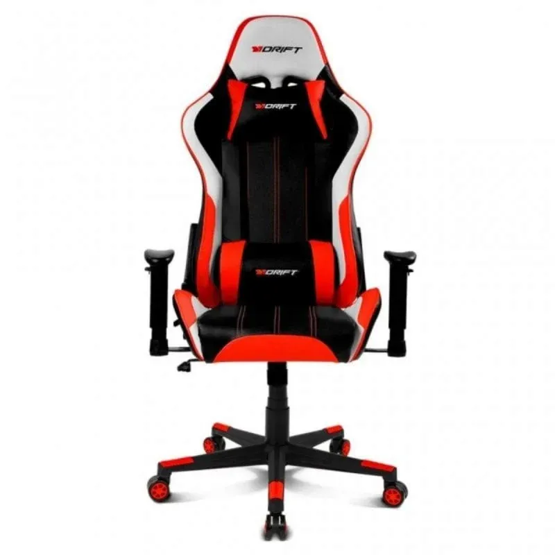 Cadeira Gaming Drift DR175RED Preta/Vermelha, Reclinável, Reposabrazos 2D, Cojines Cervical e Lombar, Até 150 kg