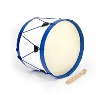 Bombo Tradicional Adamastor PLX15 Branco/Aro Azul 38cm