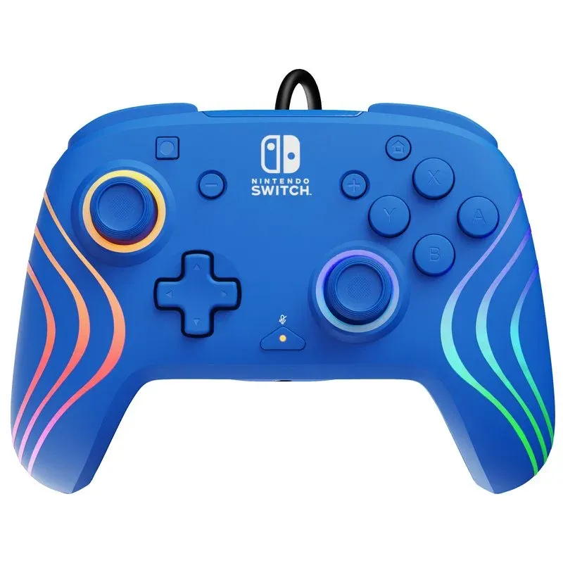 PDP Afterglow Wave Comando com Cabo Azul para Nintendo Switch/OLED