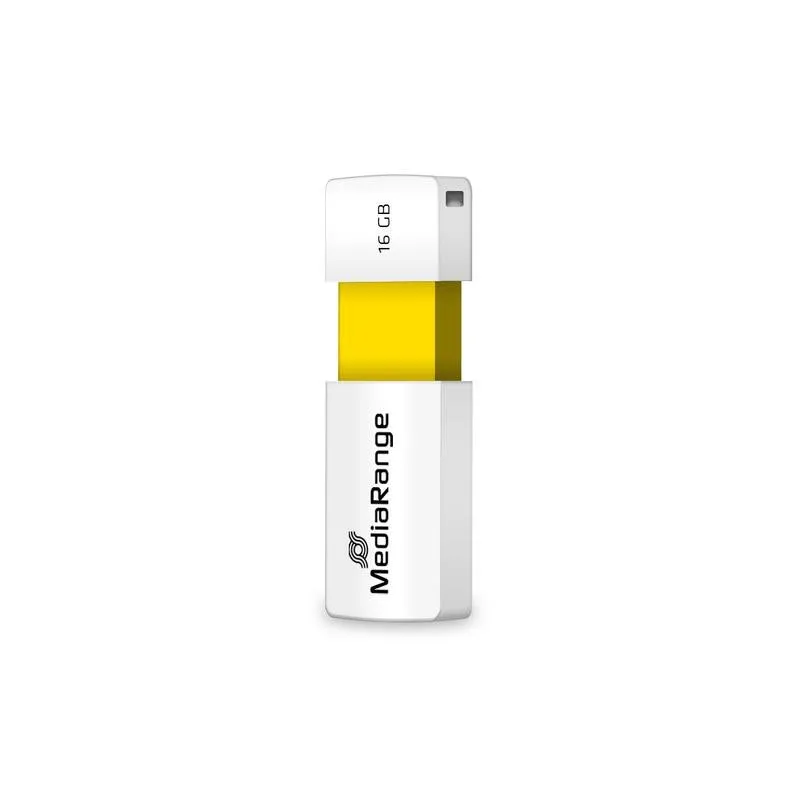 Pen USB MediaRange MR972 16 GB USB 2.0 Deslizante Branco Amarelo