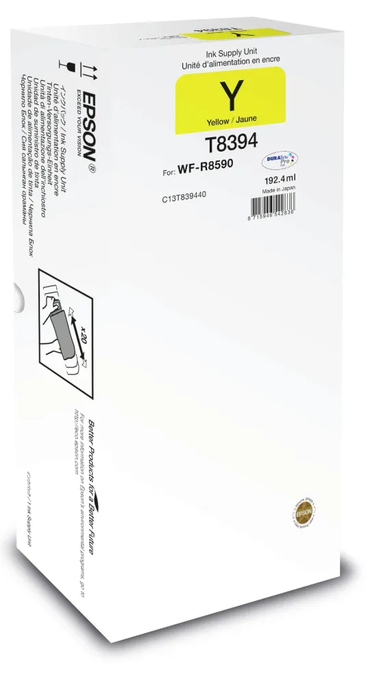 Tinteiro EPSON Unidade de abastecimento de tinta T839 Amarelo XL - WorkForce Pro WF-R8590