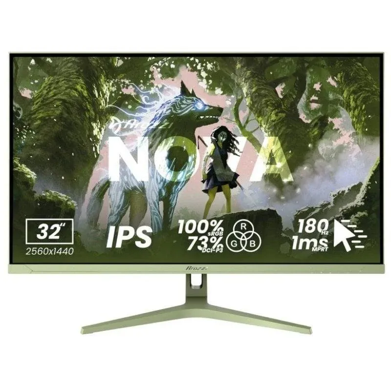Monitor Arozzi Nova 32" QuadHD 180Hz IPS 1ms HDR Altifalantes Verde