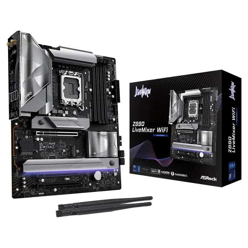 Placa mãe para jogos ASRock Z890 LGA1851 ATX LiveMixer WiFi 7 Thunderbolt 4