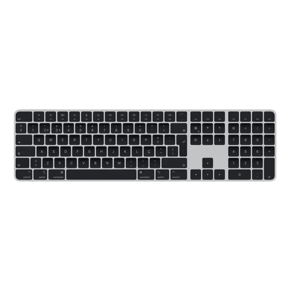 Teclado Apple MMMR3PO/A Magic Keyboard Touch ID Numérico Bluetooth I Black Keys - Português