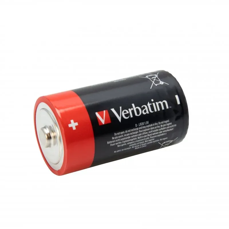 VERBATIM PILHAS ALCALINAS D-LR20 1.5V PACK 2