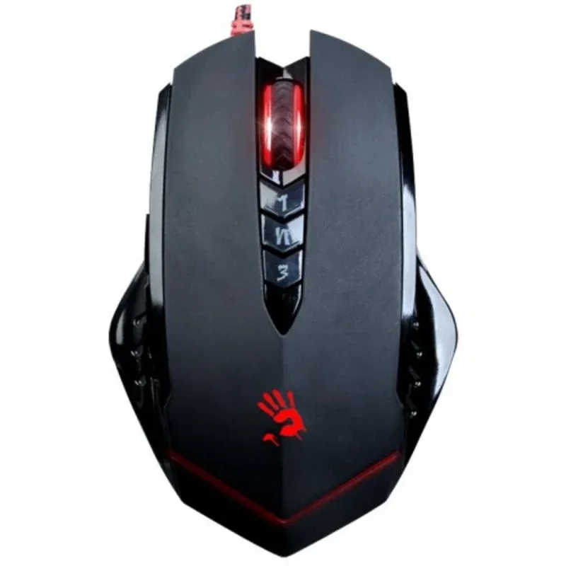 Rato A4Tech V8M USB 3200 DPI Preto Vermelho 8 Botões Memória Integrada