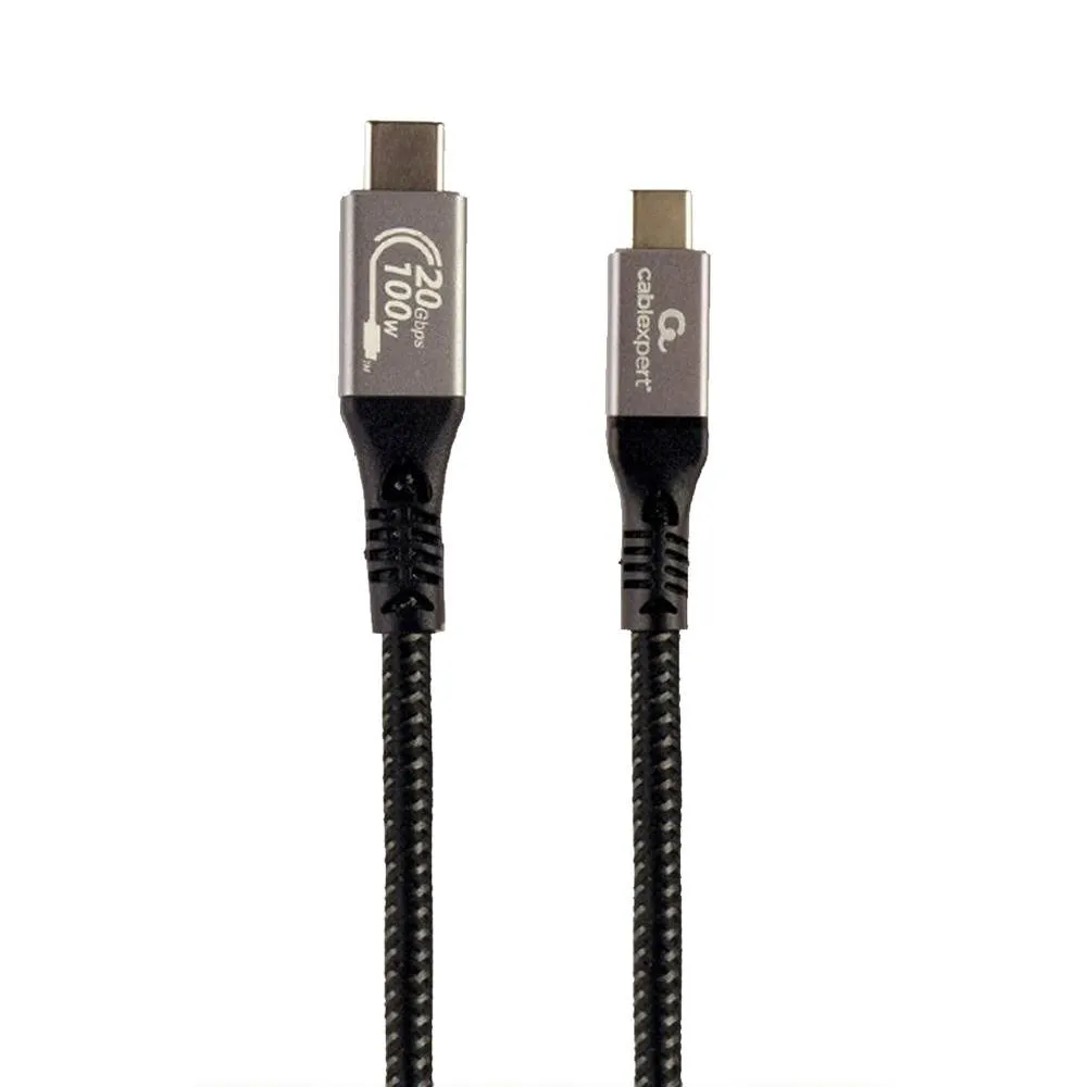Cabo USB-C Gembird CCBP-USB3-CMCM100-1.5M USB3 20Gbps PD 100W 4K 60Hz 1.5m Preto