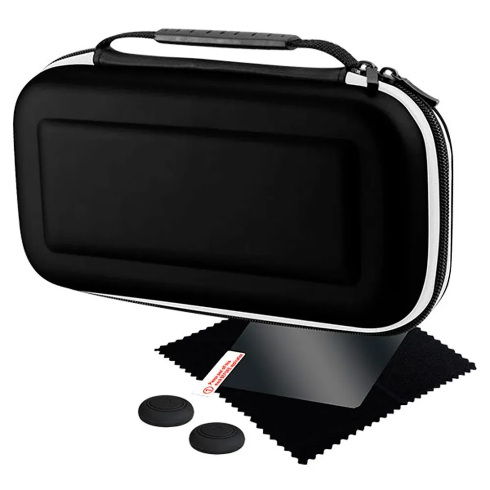 Bolsa + Vidro Temperado + 2 Thumbs OLED BLACKFIRE Fresh Pack Nintendo Switch Azul e Vermelho
