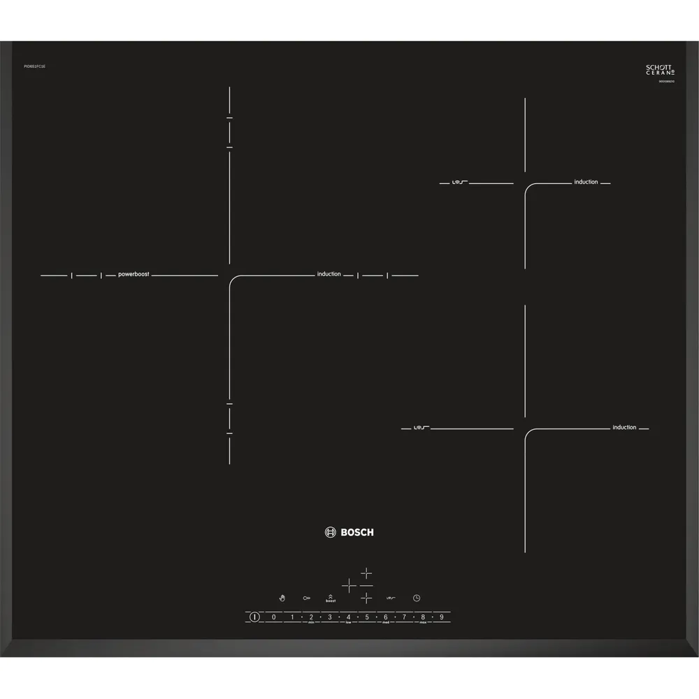 Placa de Indução BOSCH PID651FC1E (3 zonas - 60cm - Preto)