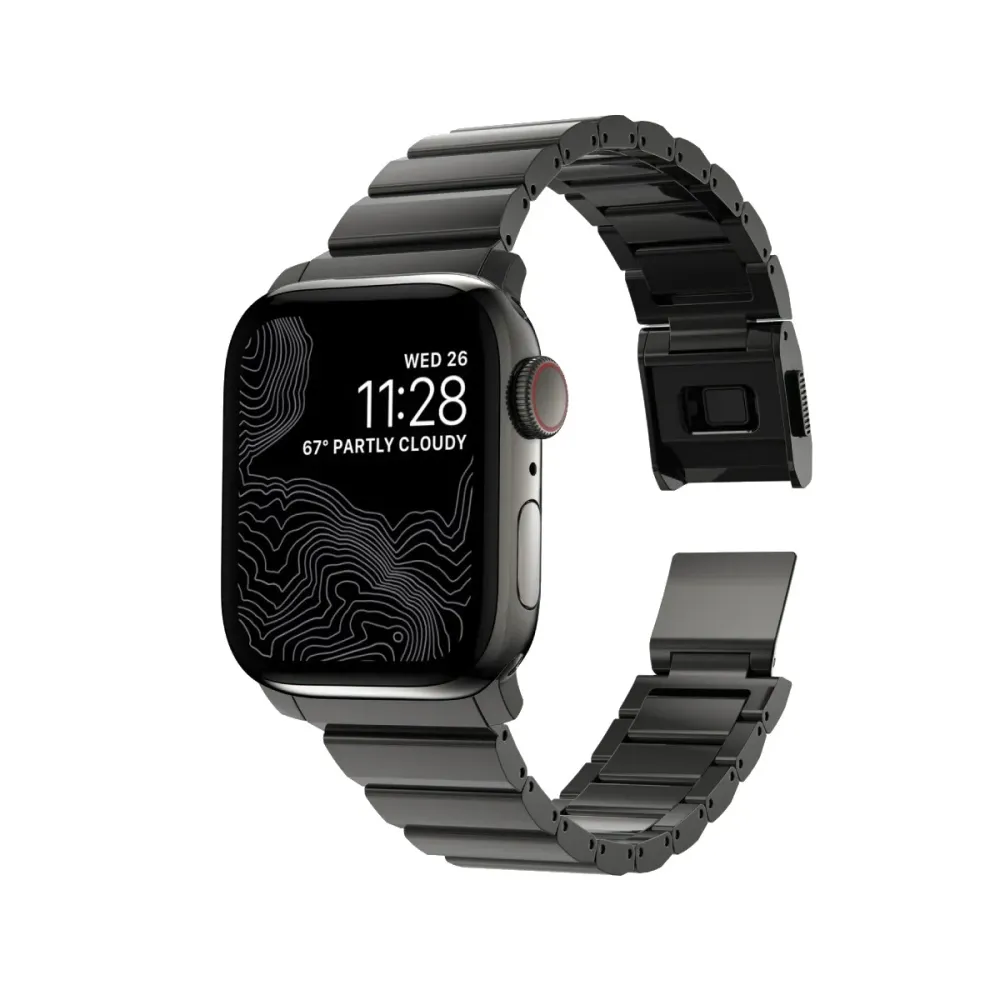 Bracelete Nomad Aço Apple Watch V2 40/41mm Cinza