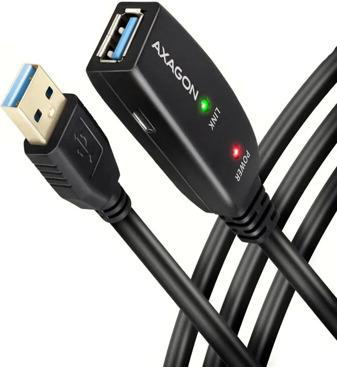 Cabo Extensão AXAGON ADR-305 USB 3.2 Gen 1 A-M -> A-F Activo - 5m
