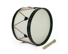 Bombo Tradicional Adamastor PLX14 Branco/Aro Verde 35cm