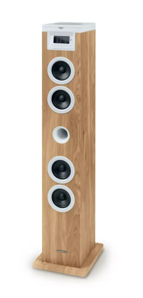 Torre de Som Multimédia Bluetooth com Leitor de CD 60W Madeira / Branco - THOMSON DS121CD