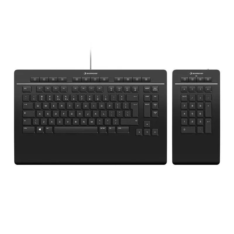 Teclado 3DCONNEXION Keyboard Pro with Numpad de tesoura QWERTZ wireless e USB