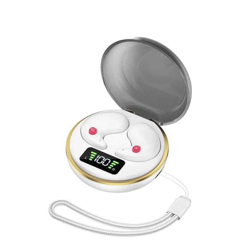 Dam Electronics BY-8 Auriculares True Wireless Bluetooth 5.3 com Display LED e Controlos Táteis Brancos