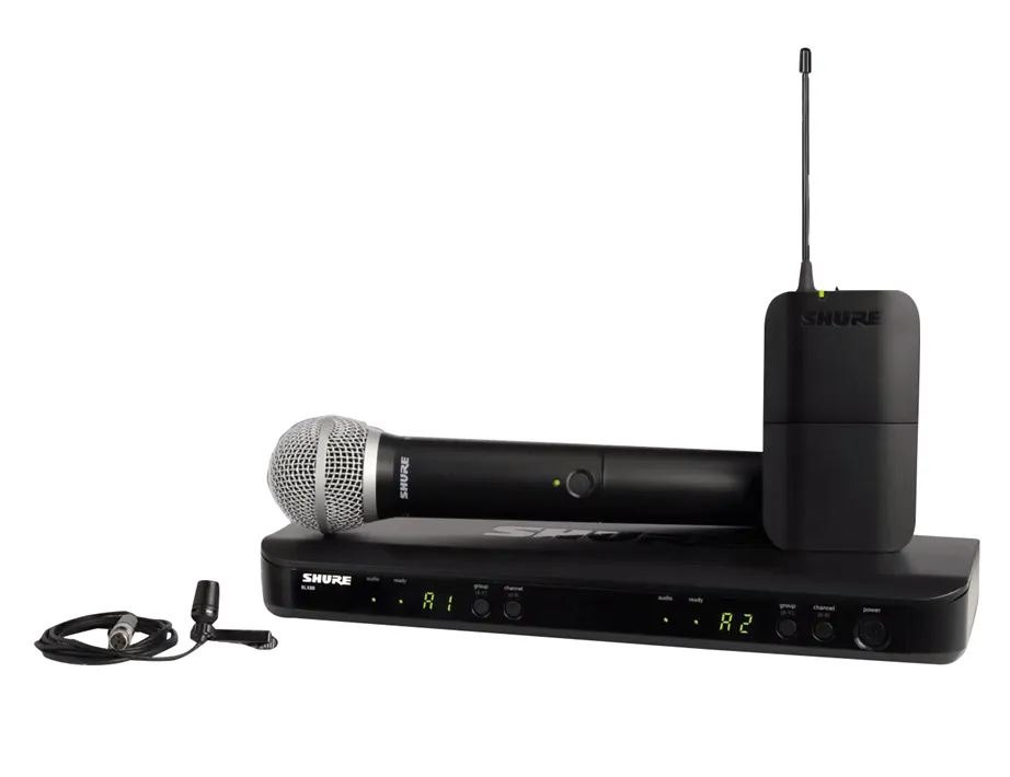 Shure BLX1288/CVL Combo H8E Lapela + PG58