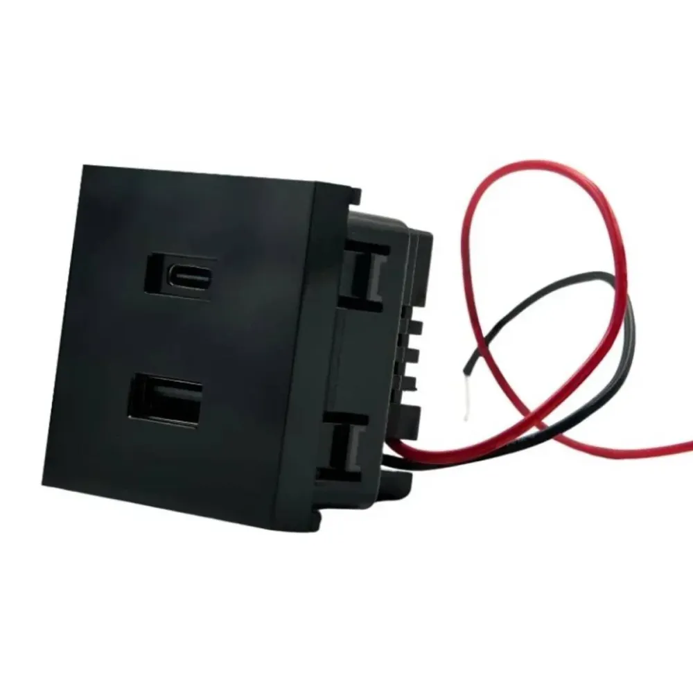 Módulo Carregador USB Shelly AC 20W Suporte de Parede Preto