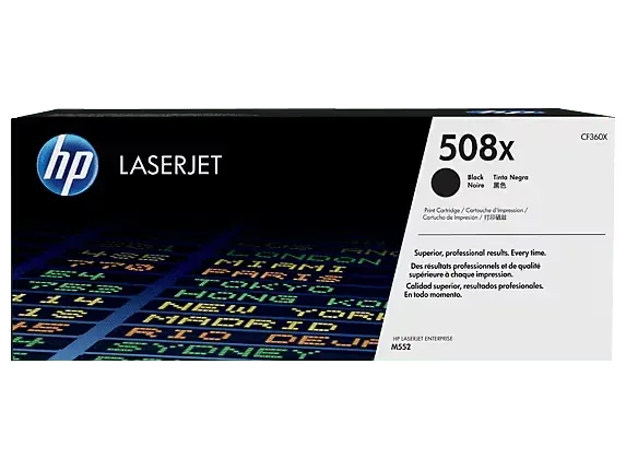 Toner HP LaserJet Original 508X Preto de elevado rendimento