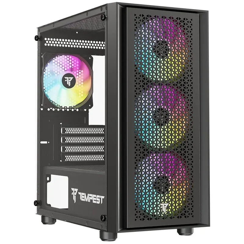 Caixa de Computador Tempest Airflow Rampart ARGB M-ATX Preta