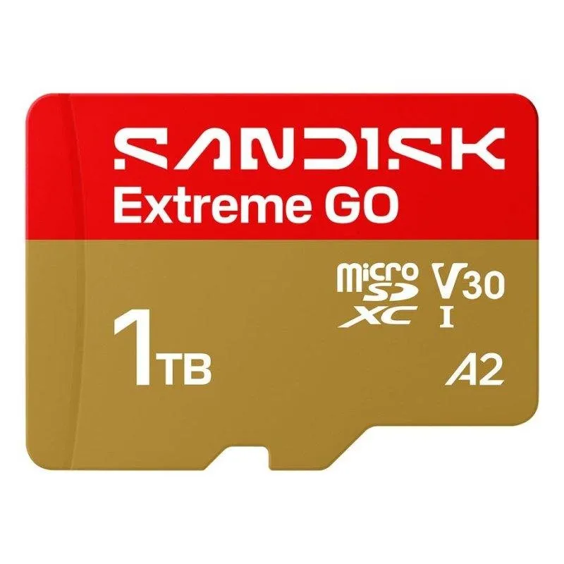 Cartão de memória SanDisk Extreme GO 1TB microSDXC UHS-I U3 V30 240MB/s Ouro Vermelho
