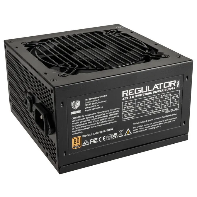 Fonte Modular Kolink Regulator 750W Gen5. 80+ Gold