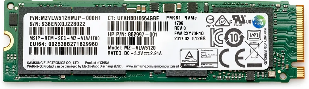 Disco Rígido HP SSD 1TB PCIe 4x4 NVMe TLC 22x80x2,3 mm 8 g