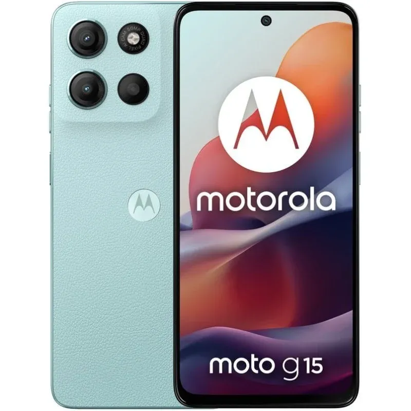 Smartphone Motorola Moto G15 8GB 512GB 6.72" Azul Claro Couro