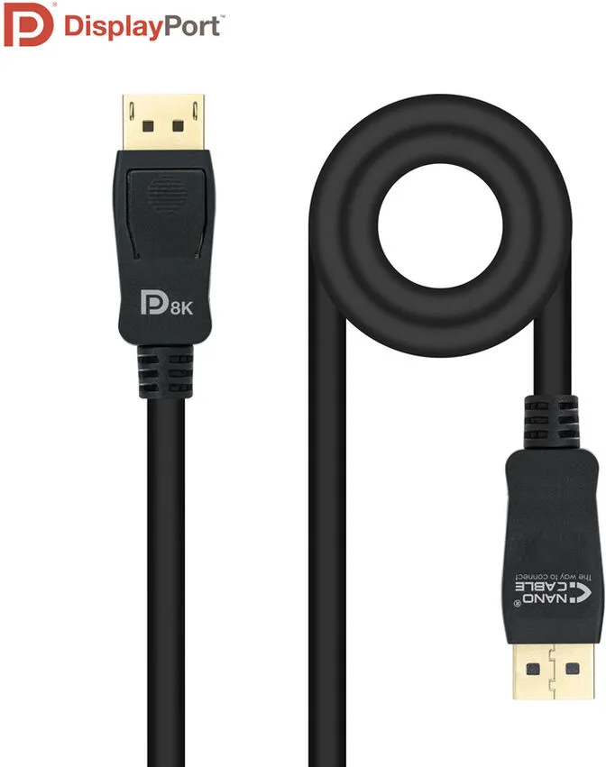 Cabo DisplayPort 1.4 Nanocable DP M/M 2 M Certificado VESA