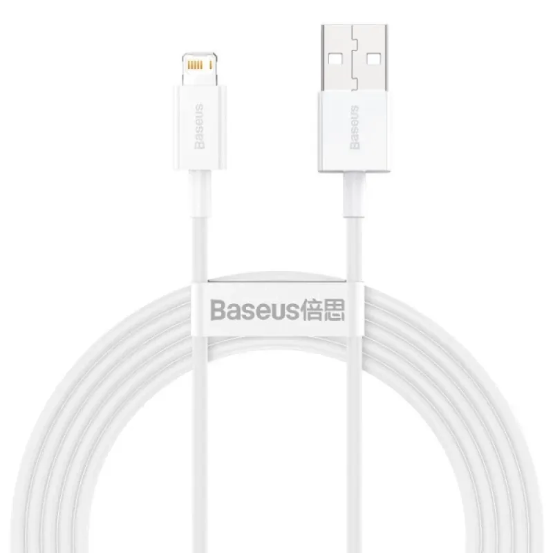Cabo Baseus superior series USB para IP 2m 2.4A Branco
