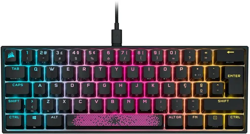 Teclado Mecânico Corsair K65 Mini 60% RGB Cherry MX Red (PT)