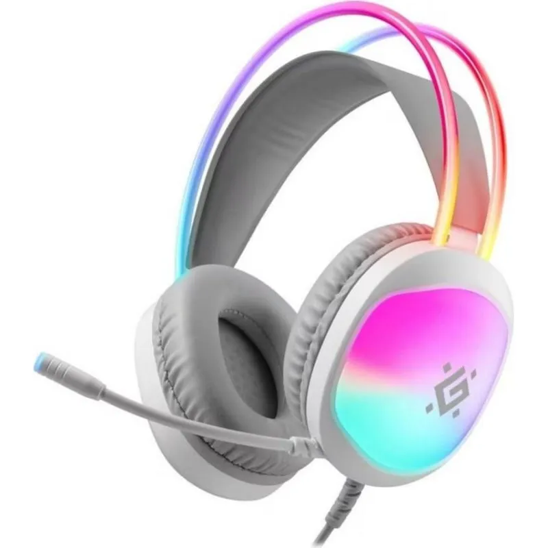 Auriculares Defender Eclipse RGB sem fios USB gaming isolamento fechado branco