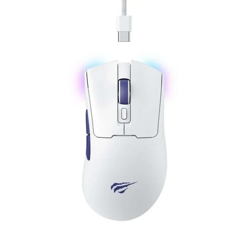Rato Havit 6950676229837 Wireless/Bluetooth/USB 10000 DPI Branco 7 Botões Recargável