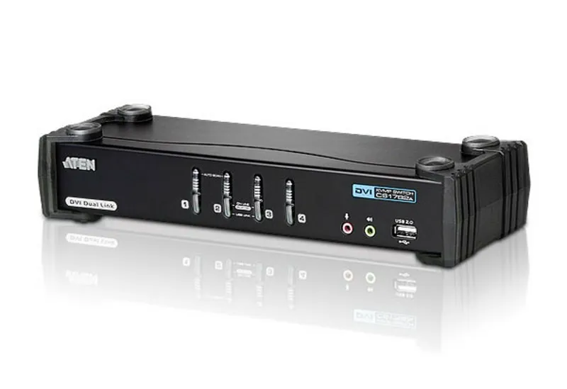 ATEN 4-Port USB DVI Dual Link/Audio KVMP Switch CS1784A-AT-G