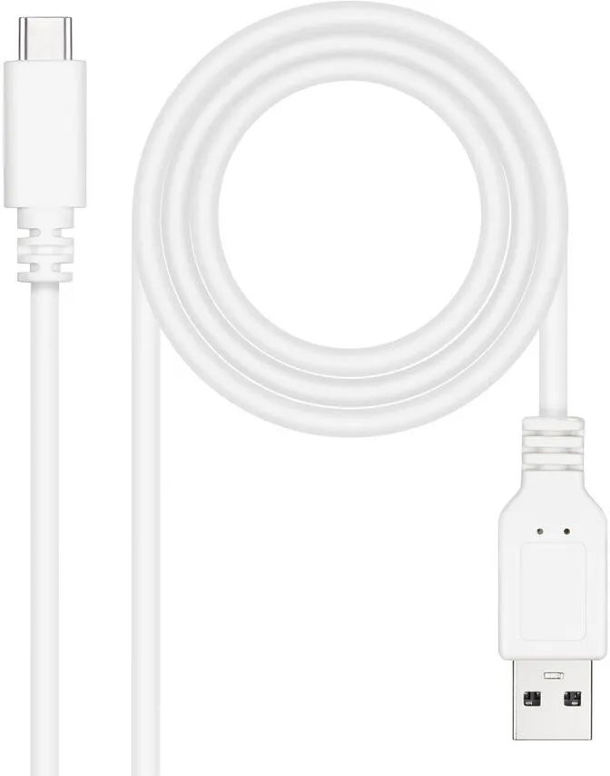 Cabo USB 2.0 3A Nanocable USB-C/M > USB-A/M 2 M Branco