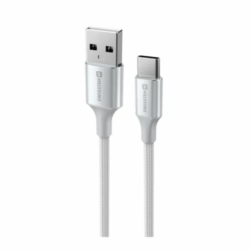 Swissten - Textile II Cable USB-C - USB (1.5m-white)