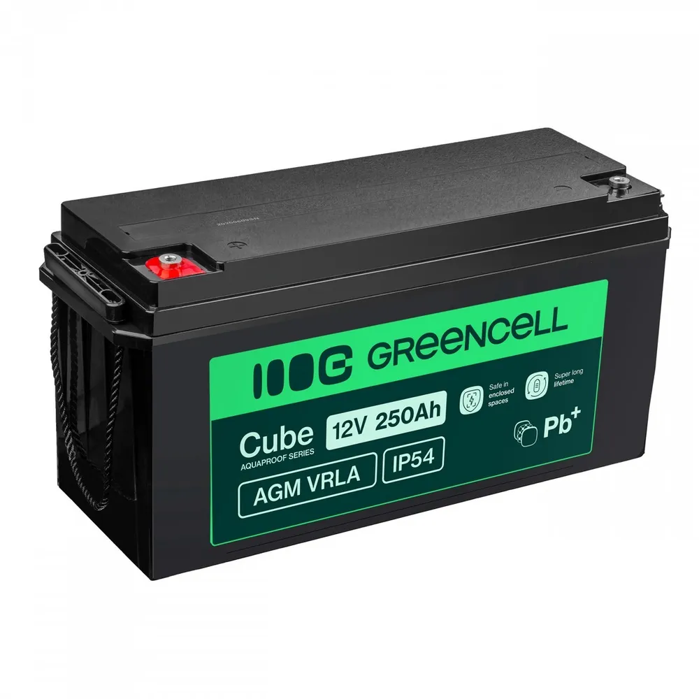 Green Cell Cube AGM VRLA IP54 12V 250Ah bateria sem AGM12V250AH-J