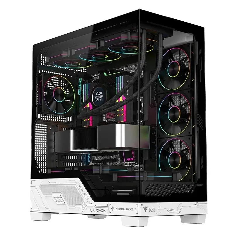 Torre ATX Itek NEBRALUX 01 Branca RGB Vidro Temperado Gaming