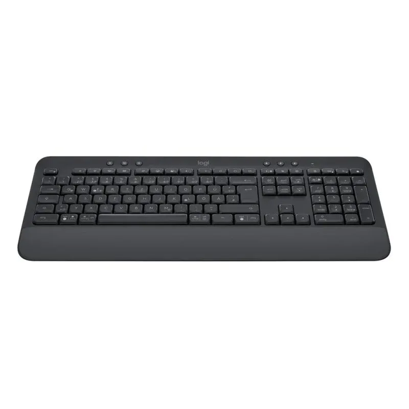 Teclado Logitech Signature K650 sem fios membrana com teclas multimédia, apoio de pulso, resistente a salpicos e Bluetooth