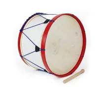 Bombo Tradicional Adamastor PLX18 Branco/Aro Vermelho 45cm