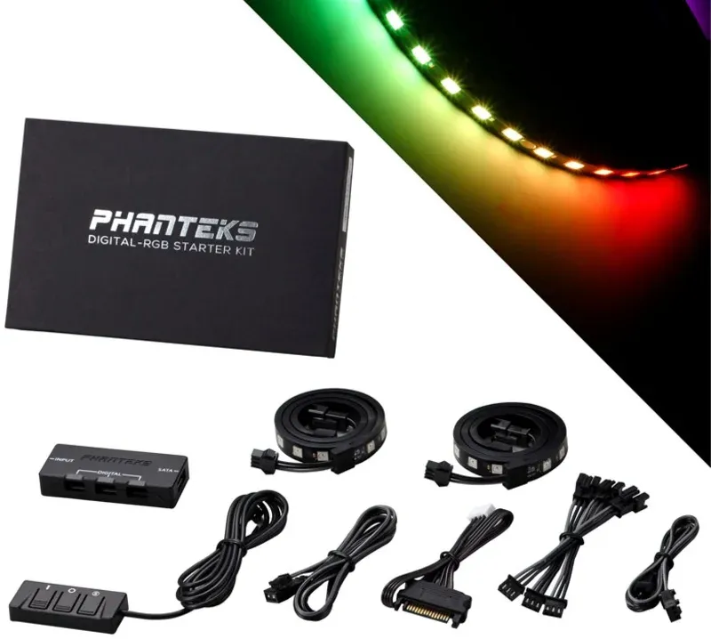 Kit Phanteks Digital-RGB com Controlador e 2x LED-Strip
