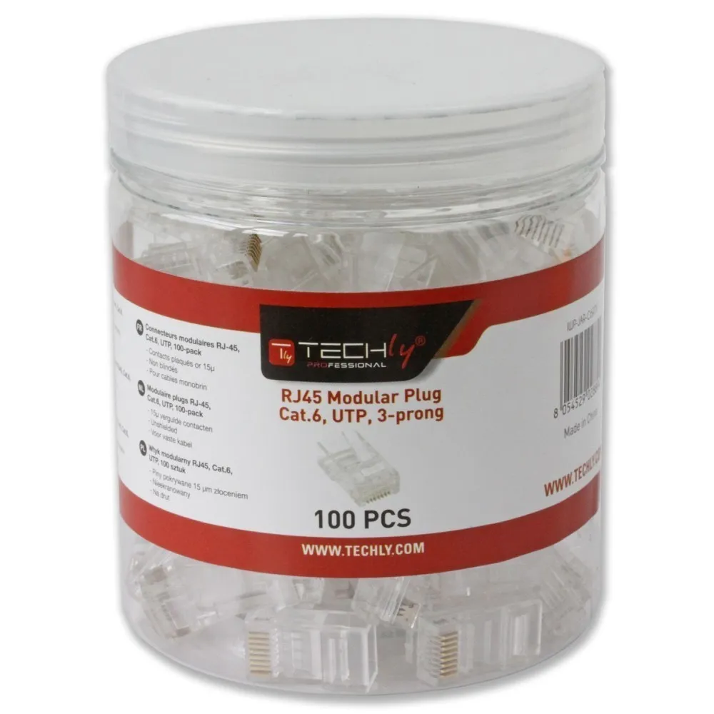Techly IWP-JAR-C6RTY Conector RJ45 8P/8C Cat6 UTP, Fio IWP-JAR-C6RTY
