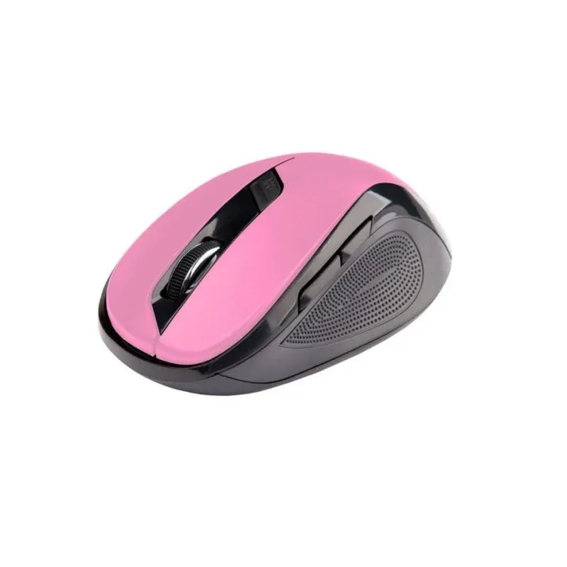 Ratón C-Tech WLM-02P Sem Fios 1600DPI Preto Rosa 6 Botões Ergonómico