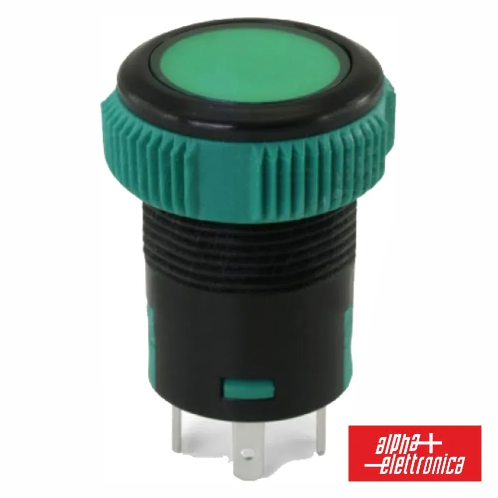 Interruptor Redondo Spst On-Off 12v Verde C/ Luz Ip67