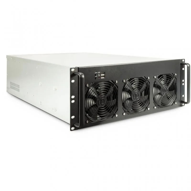 Caixa de Computador Inter-Tech 4F28 Mining-Rack Caixa Rack ATX USB Sem Fonte