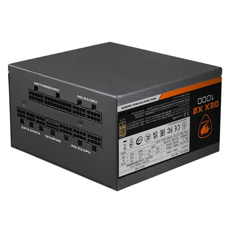 Fonte Alimentação Cougar GEX X2 1000W PCIe 5.0 80 Plus Gold Full Modular